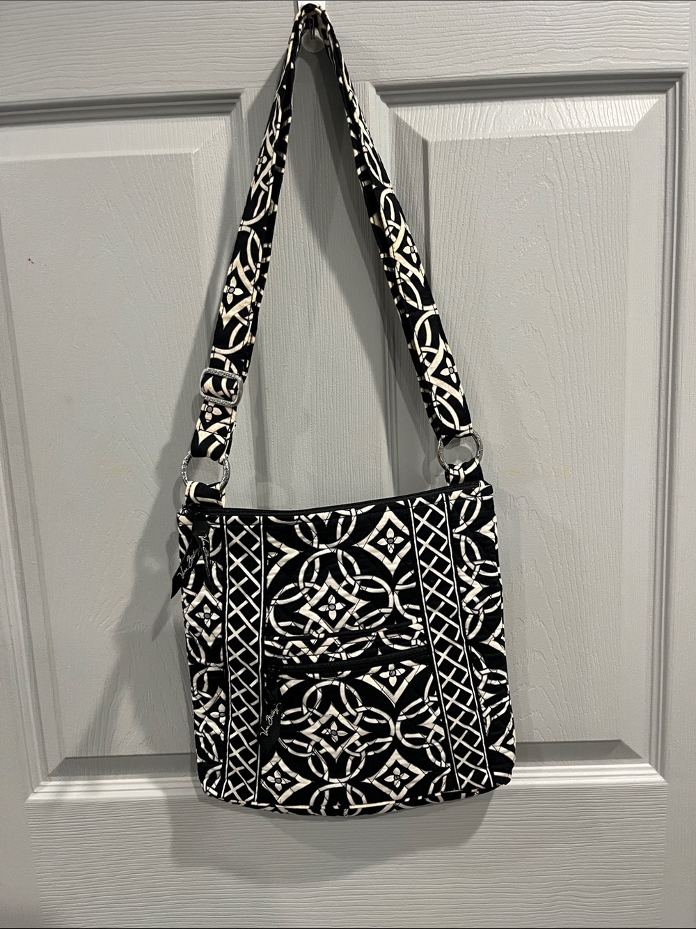 Vera BradleyBlack and White Patterned Crossbody Shoulder Bag